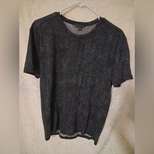 John Varvatos Men's Black Enzo Marble Wash Crew-Neck Short Sleeve T-Shirt Medium